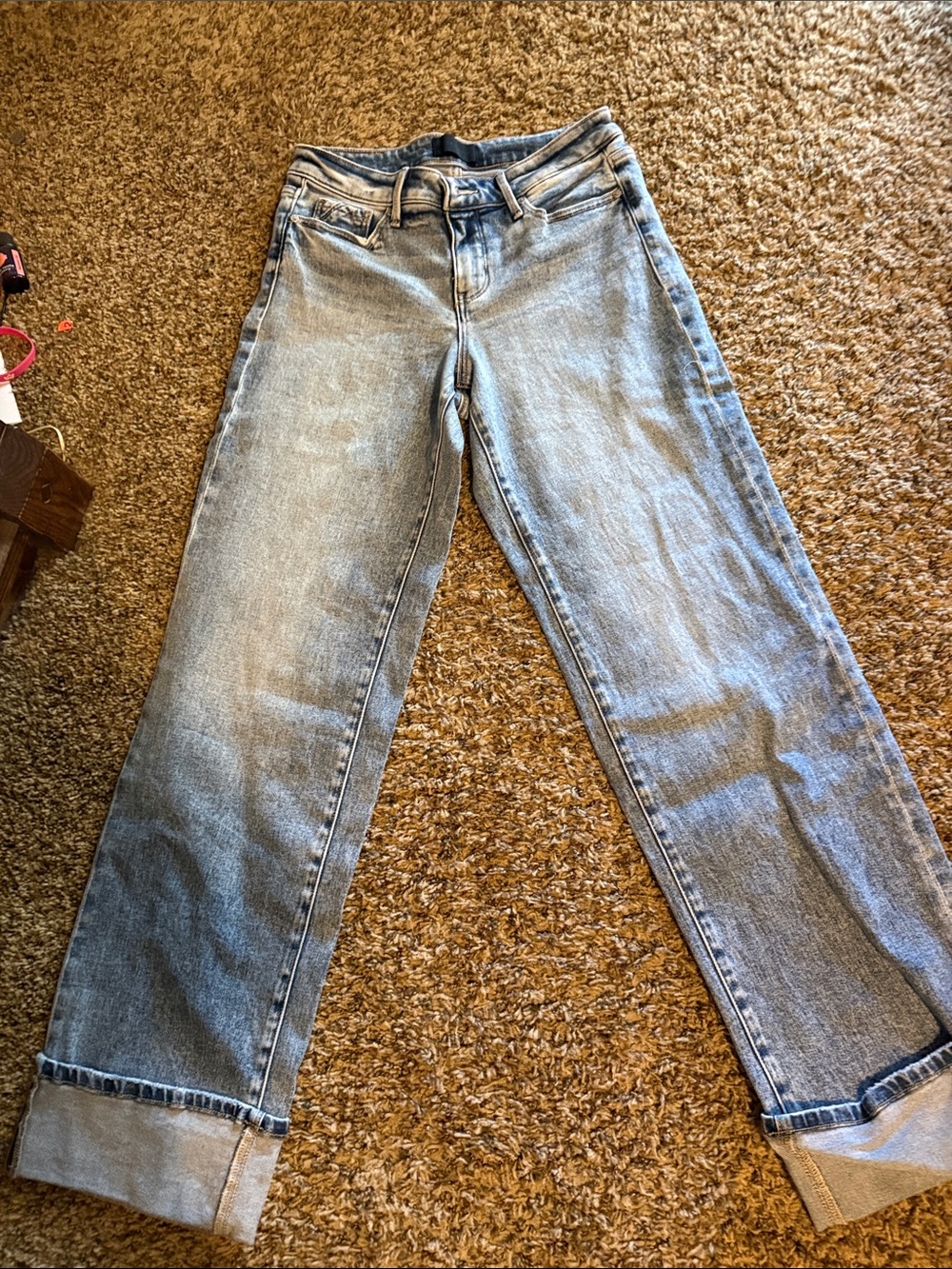 Buckle Light Blue Wide Leg Women's Jeans